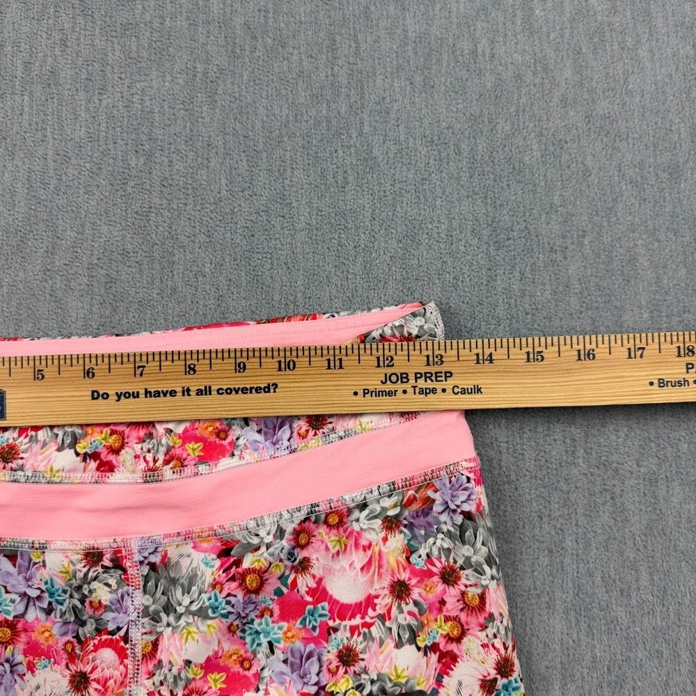 Lululemon Womens Leggings 6 Pink Flowabunga Mini Crop II Run Inspire 22" Yoga - Picture 5 of 14